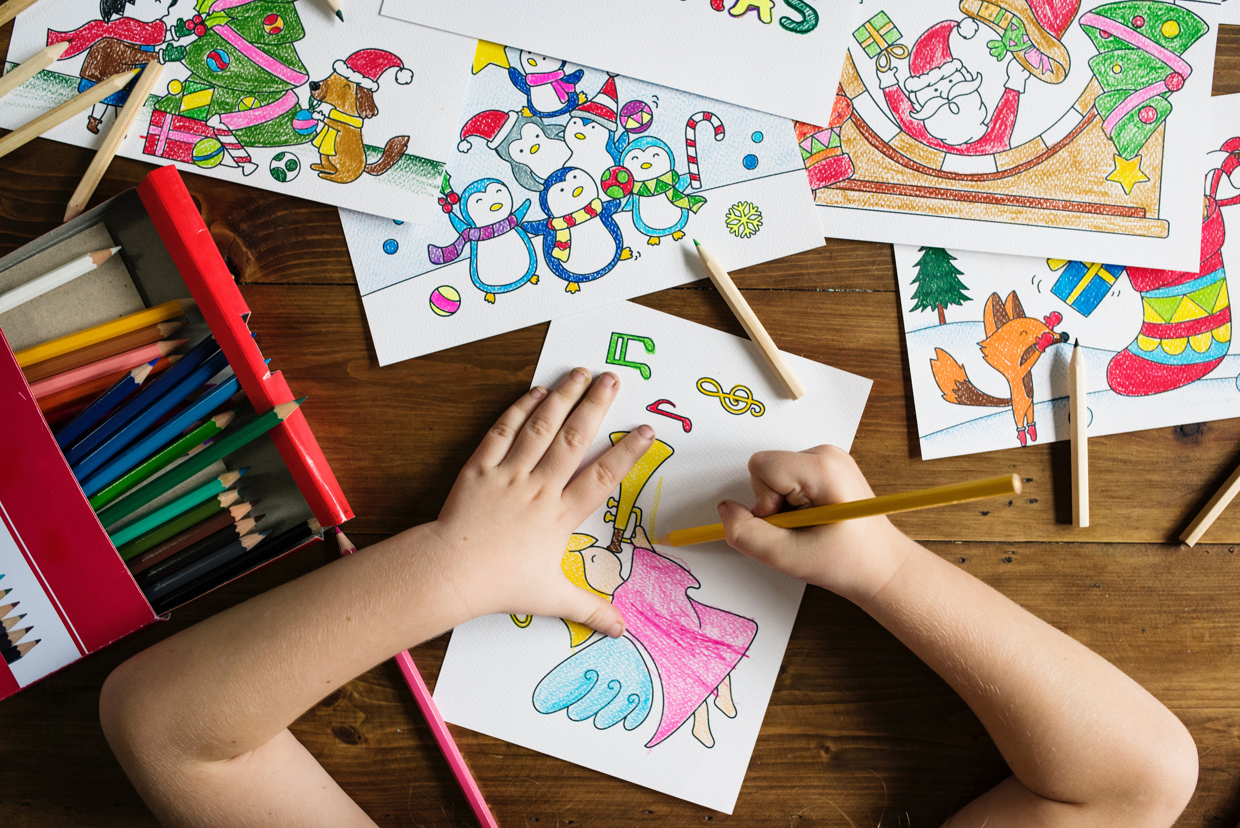 Child colouring in - Out of schools activities
