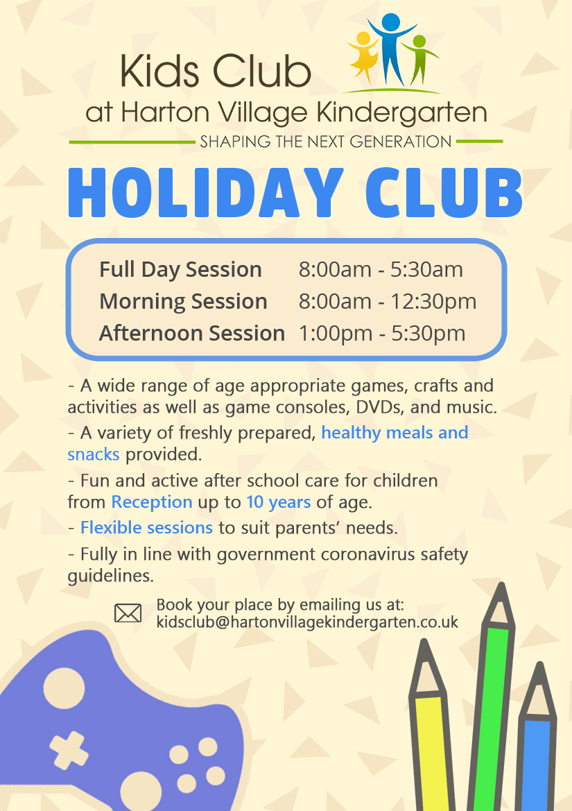 Harton Village Kindergarten Kids Club poster